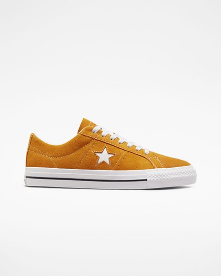 Zapatillas Skate Converse One Star Pro Mujer Doradas Naranjas Blancas Negras | PE 8WEP27